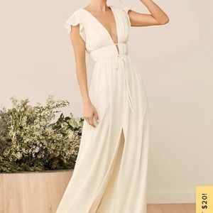 NWT Lulu’s I’m All Yours white/cream maxi dress